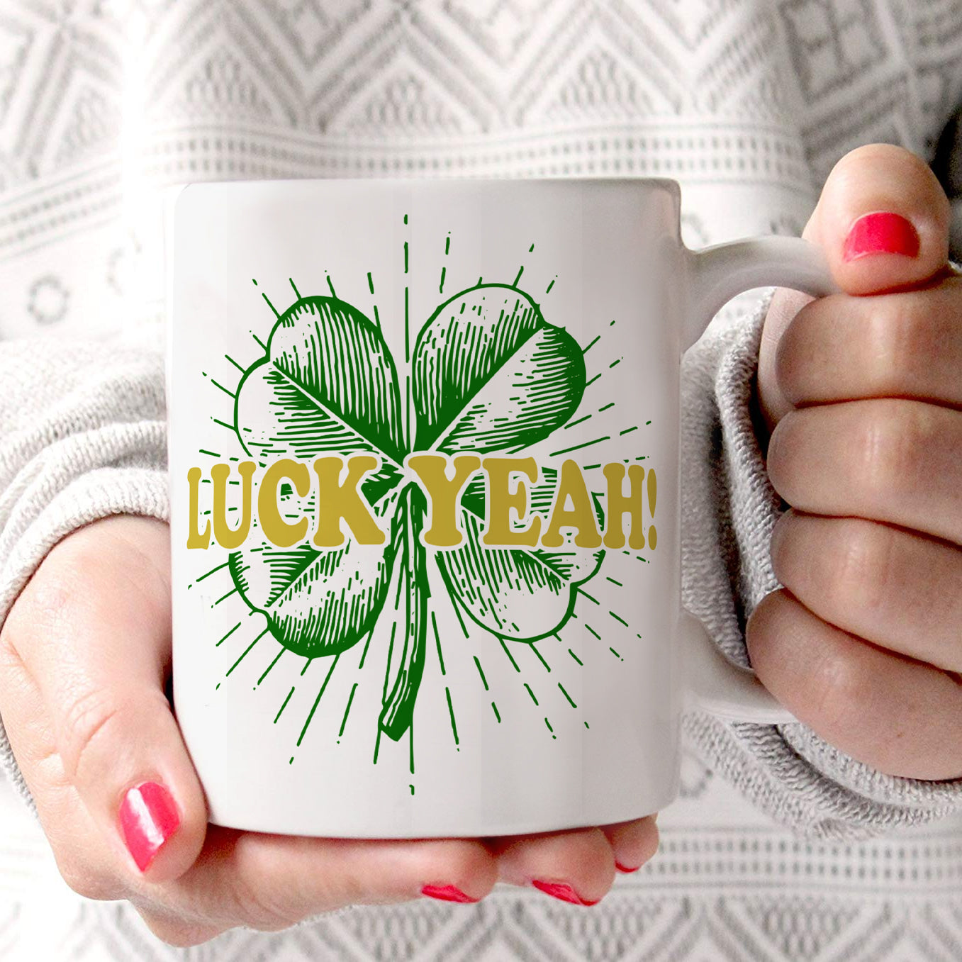 St. Patricks Day Collection (Vintage Clover) 11 oz Ceramic Mug WMUG1242