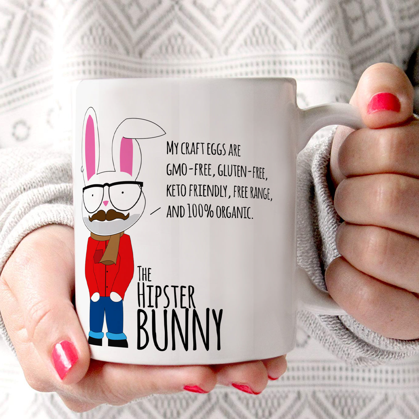 Easter Collection  (Hipster Bunny) 11 oz Ceramic Mug WMUG1274