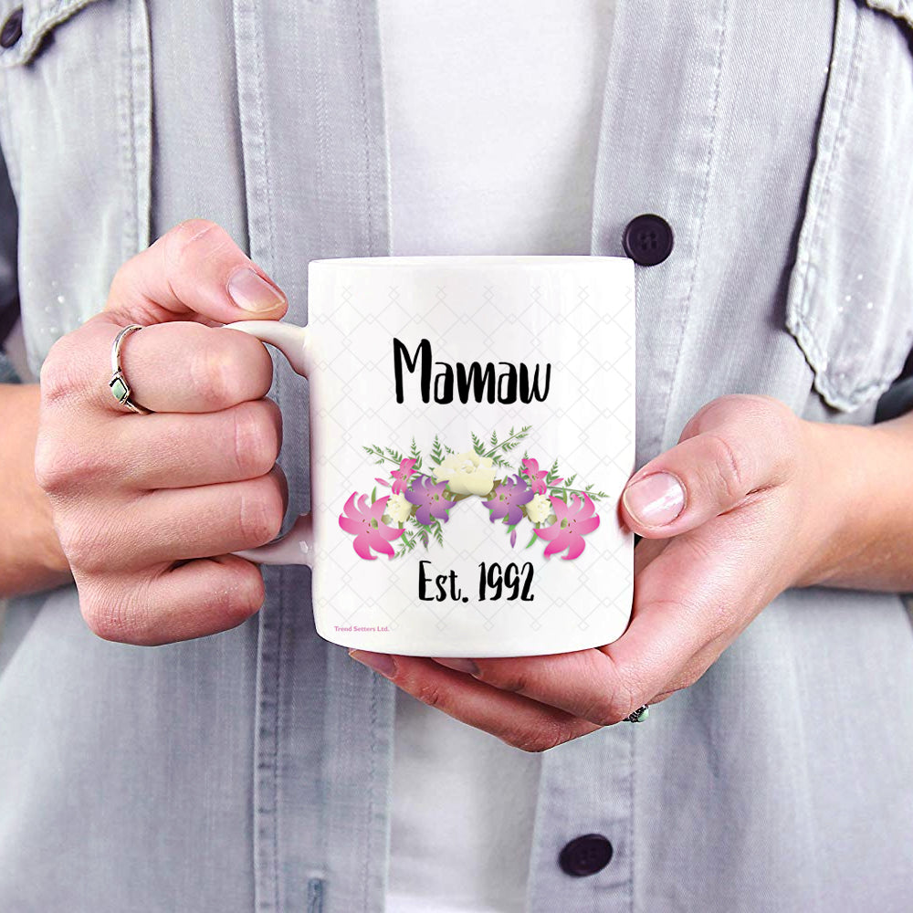 Mother's Day Collection (Floral Arrangement – Personalized) 11 oz White Ceramic Mug