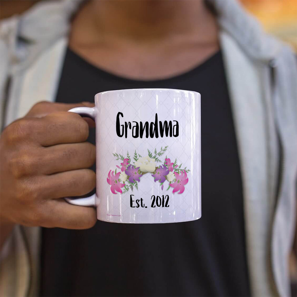 Mother's Day Collection (Floral Arrangement – Personalized) 11 oz White Ceramic Mug