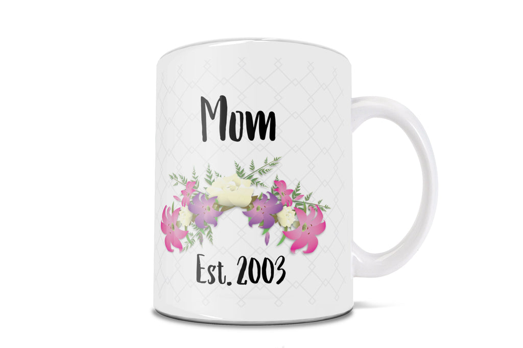 Mother's Day Collection (Floral Arrangement – Personalized) 11 oz White Ceramic Mug