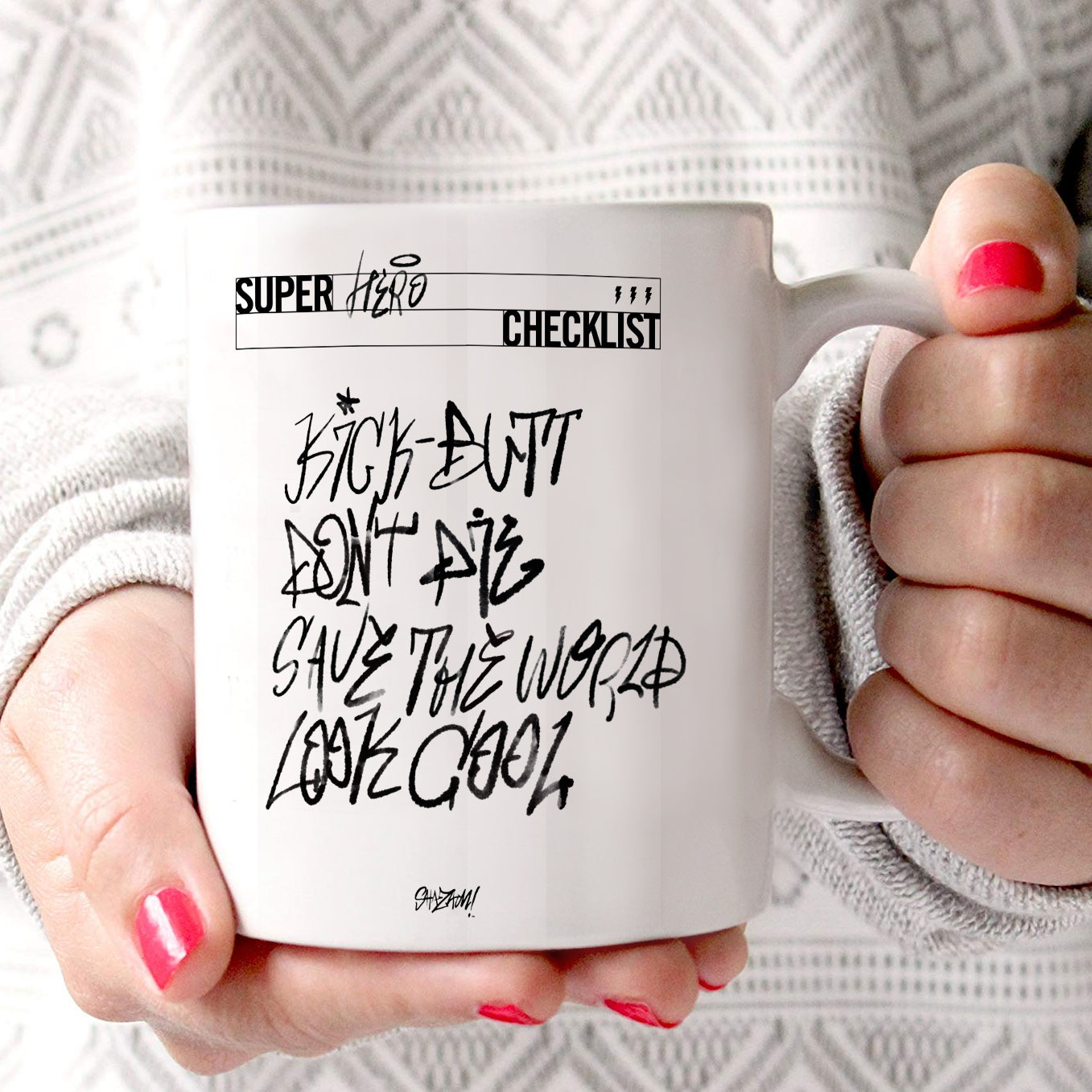 Shazam! Fury Of The Gods (Superhero Checklist) 11 oz Ceramic Mug WMUG1521