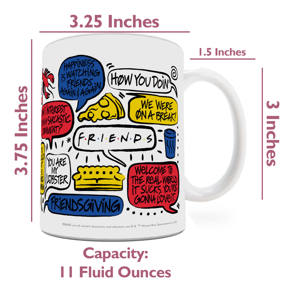 Friends: The Television Show 30th Anniversary (30th Anniversary Quotes) White Ceramic Mug WMUG1616