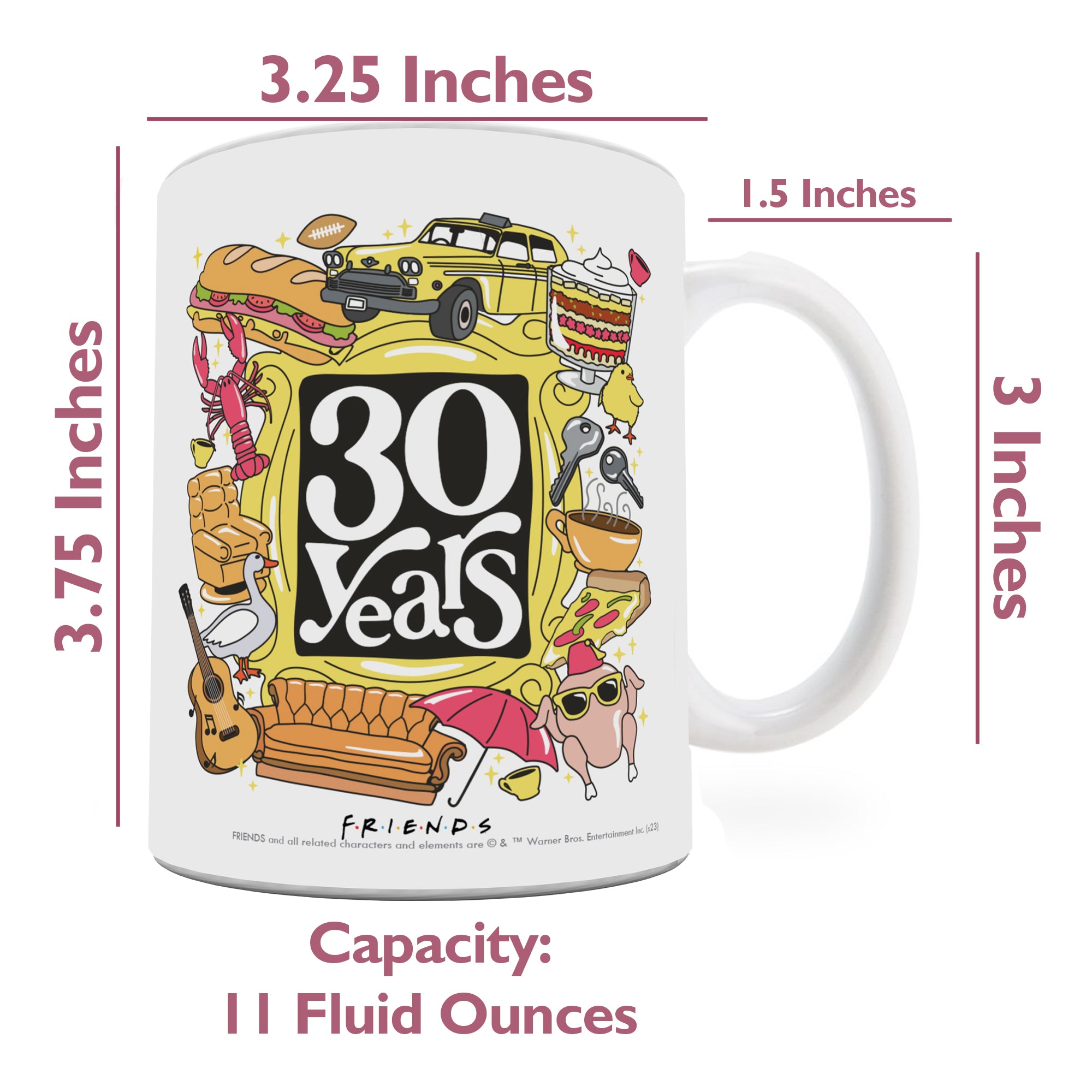 Friends: The Television Show 30th Anniversary (30 Years) White Ceramic Mug WMUG1618
