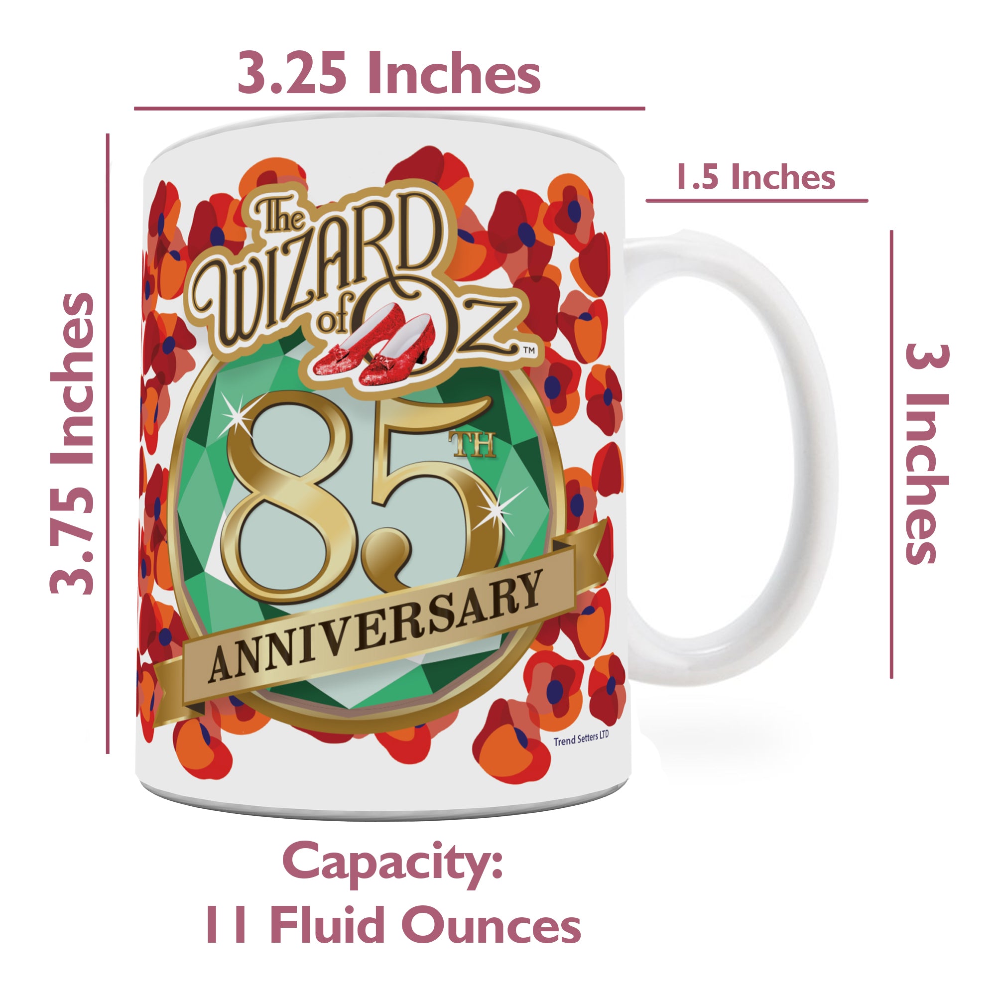 The Wizard of Oz (85th Anniversary - Poppies) 11 oz White Ceramic Mug WMUG1619