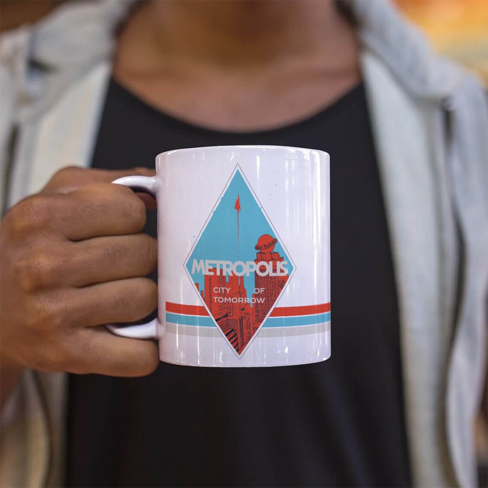 Superman (Retro Metropolis) 11 oz White Ceramic Mug WMUG1712