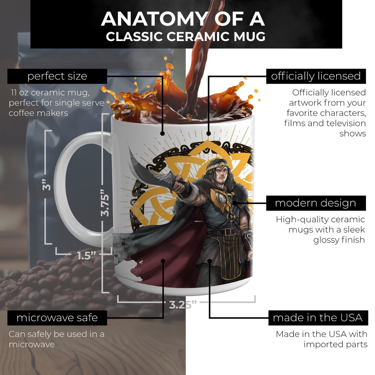 LOTR War of The Rohirrim (Wulf) 11 Oz Ceramic Mug WMUG1721