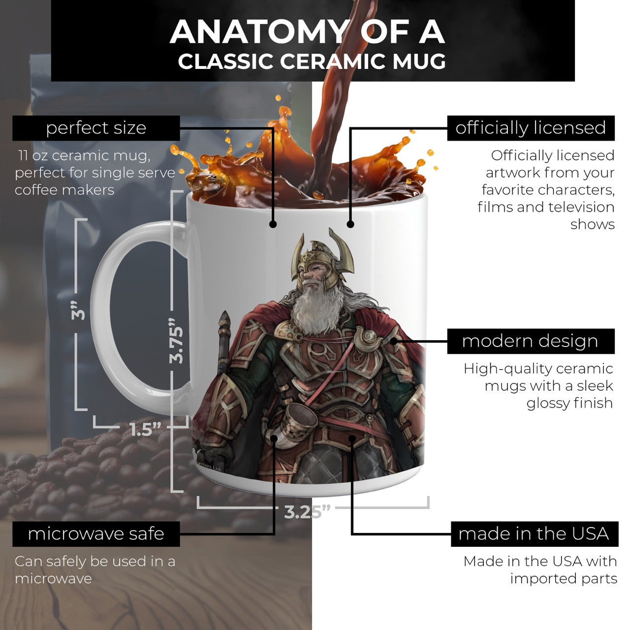 LOTR War of The Rohirrim (Helm) 11 Oz Ceramic Mug WMUG1722