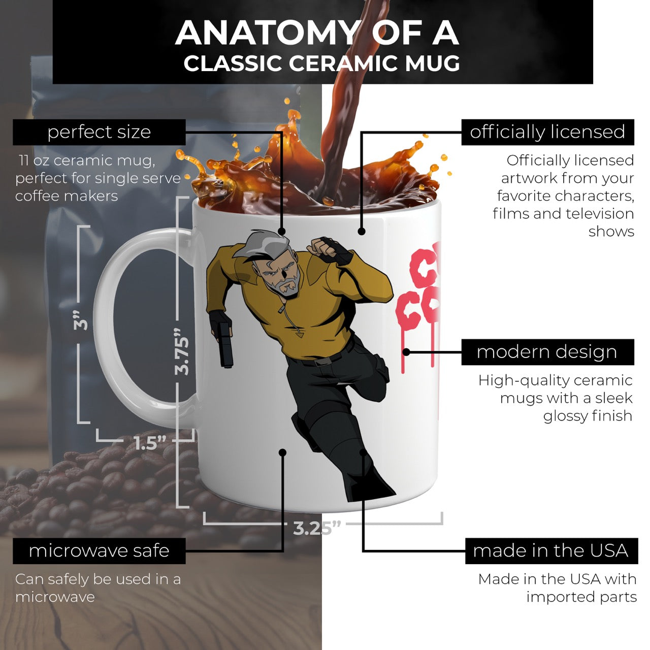 Creature Commandos (Flag SR) 11 Oz Ceramic Mug WMUG1724