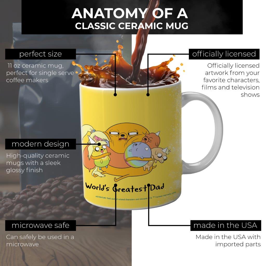 Adventure Time (Jake World's Greatest Father) 11 oz White Ceramic Mug WMUG1759