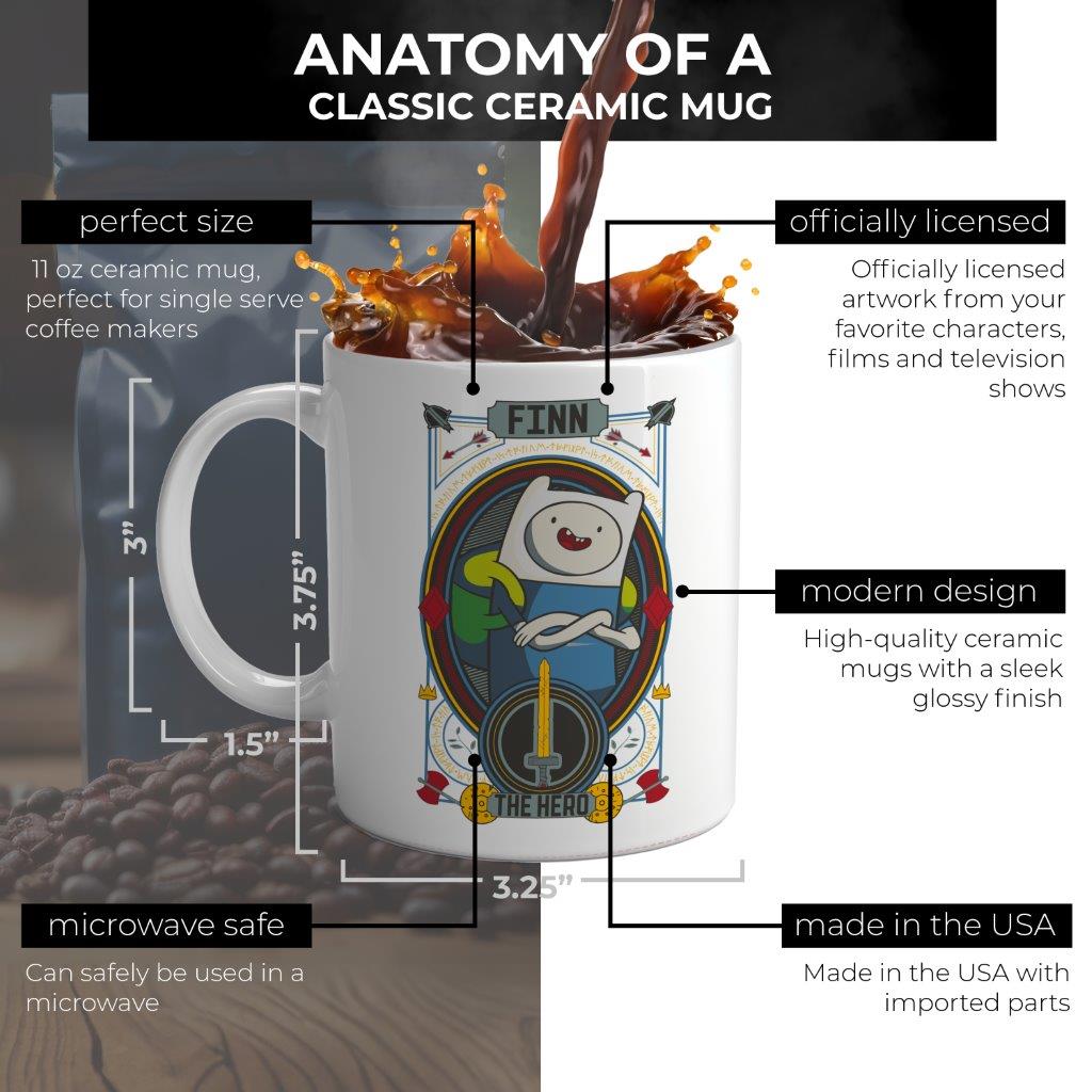 Adventure Time (Finn the Human and Jake the Dog) 11 oz White Ceramic Mug WMUG1762