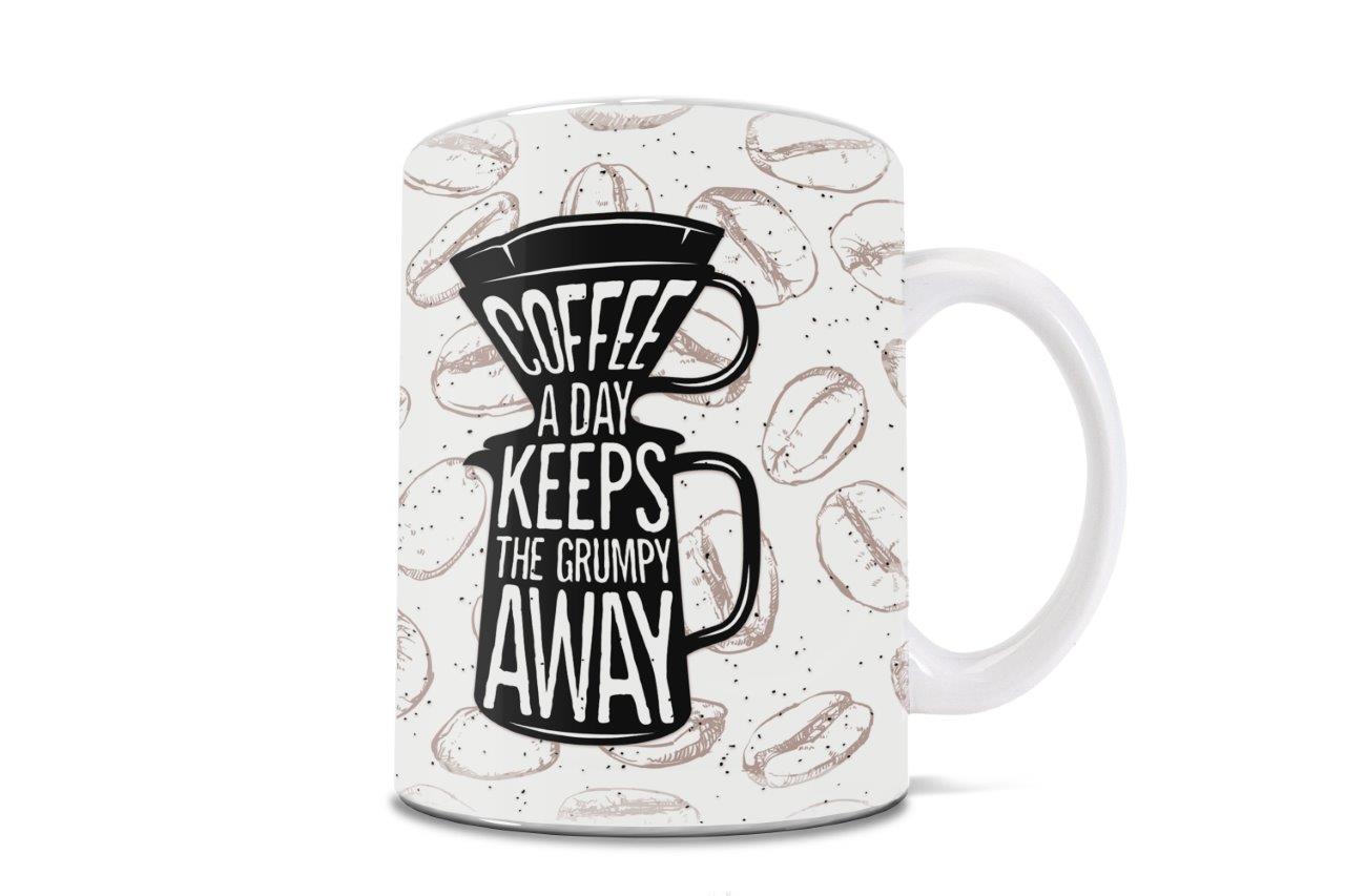Trend Setters Original (Coffee a Day Keeps the Grumpy Away) 11 oz White Ceramic Mug WMUG1768
