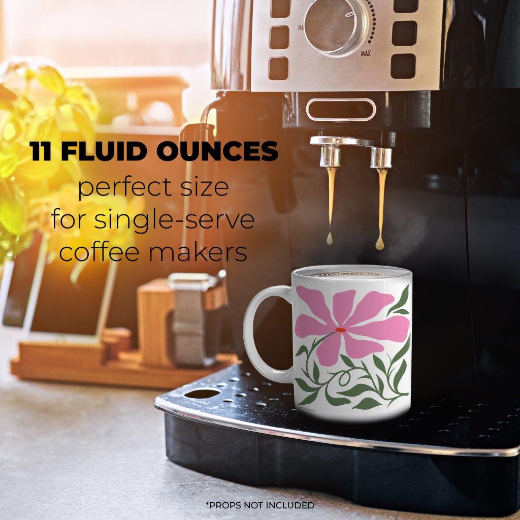 Trend Setters Original (Pink Floral) 11 oz White Ceramic Mug WMUG1770