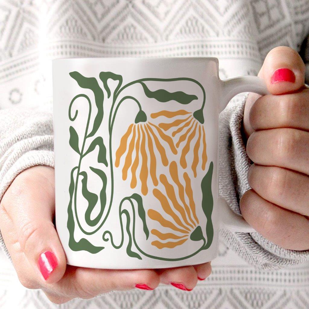 Trend Setters Original (Wavy Daisy) 11 oz White Ceramic Mug WMUG1771