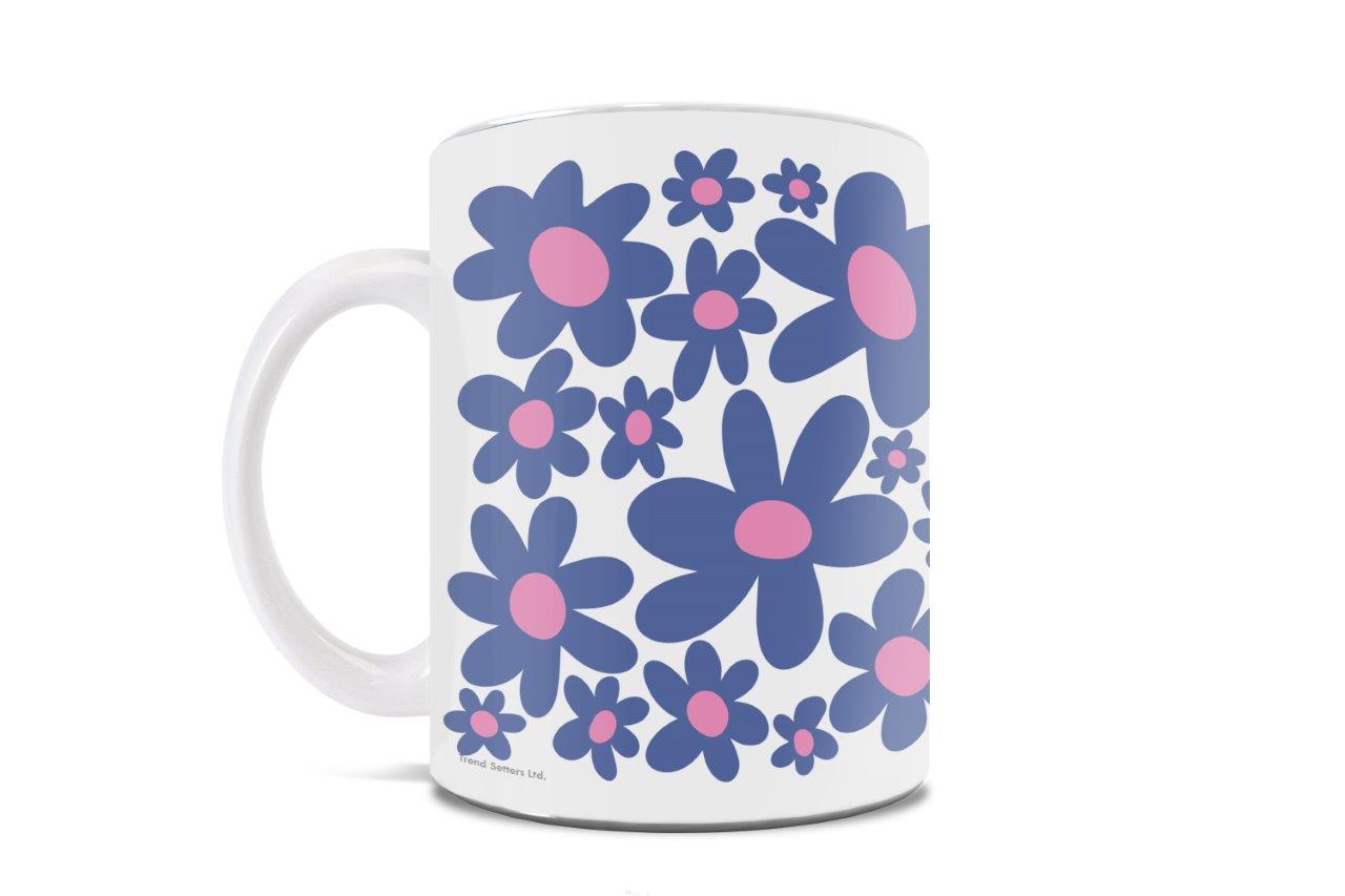 Trend Setters Original (Blue Flowers) 11 oz White Ceramic Mug WMUG1772