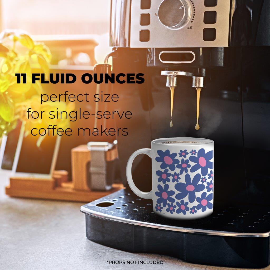 Trend Setters Original (Blue Flowers) 11 oz White Ceramic Mug WMUG1772