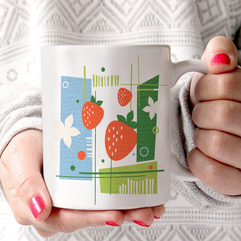 Trend Setters Original (Strawberry Summer) 11 oz White Ceramic Mug WMUG1773