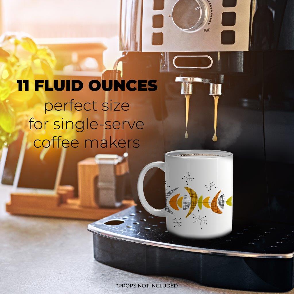 Trend Setters Original (Mid-Century Modern Atomic) 11 oz White Ceramic Mug WMUG1774