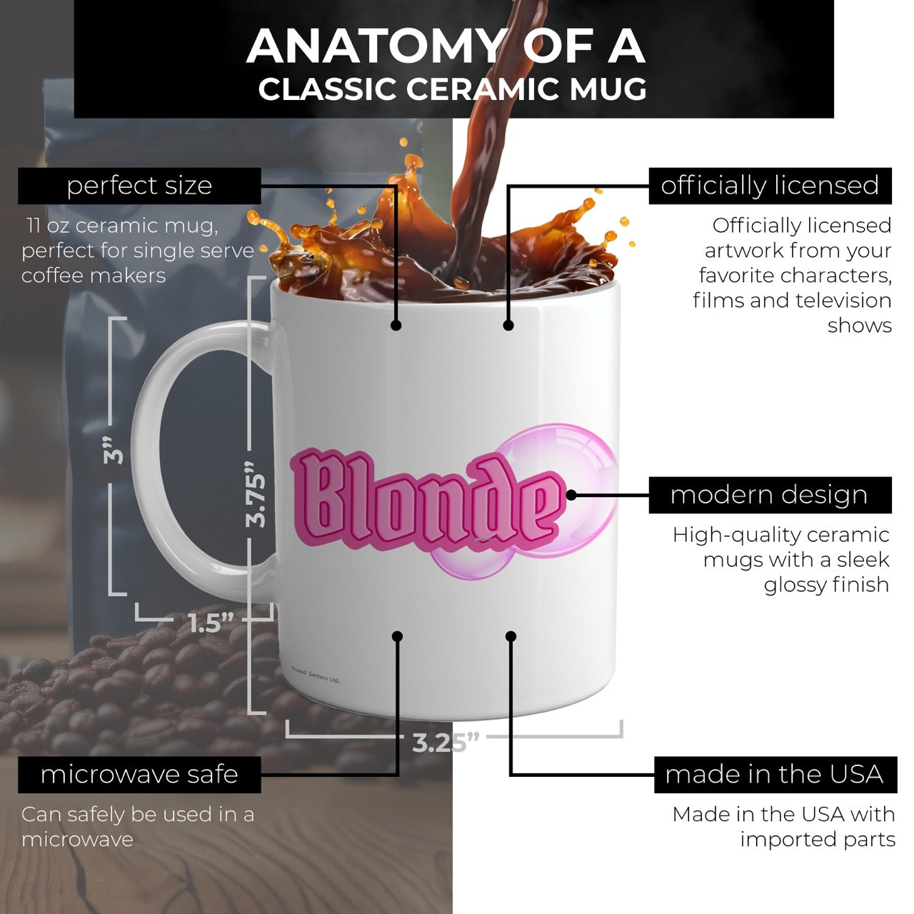 Trend Setters Original (Blonde) 11 oz White Ceramic Mug WMUG1785