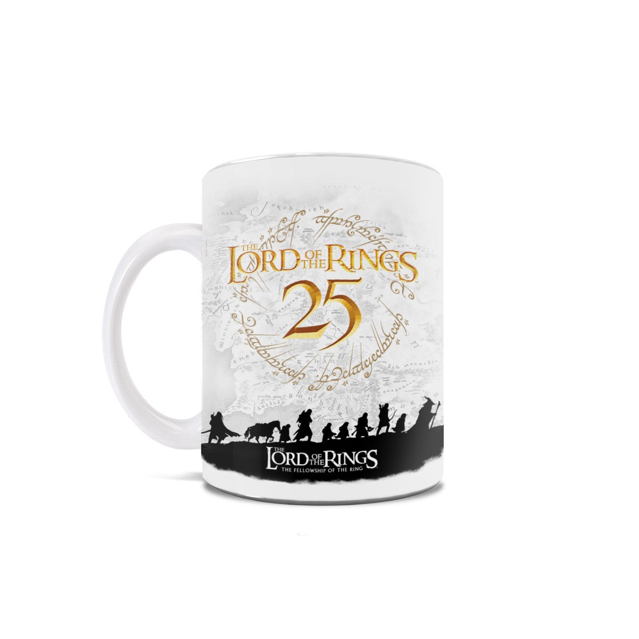 The Lord of the Rings: The Fellowship of the Ring 25th Anniversary (25 Years of Fellowship) 11 oz White Ceramic Mug WMUG1790