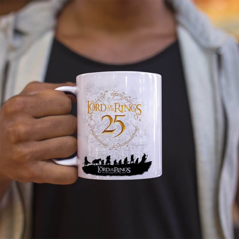 The Lord of the Rings: The Fellowship of the Ring 25th Anniversary (25 Years of Fellowship) 11 oz White Ceramic Mug WMUG1790