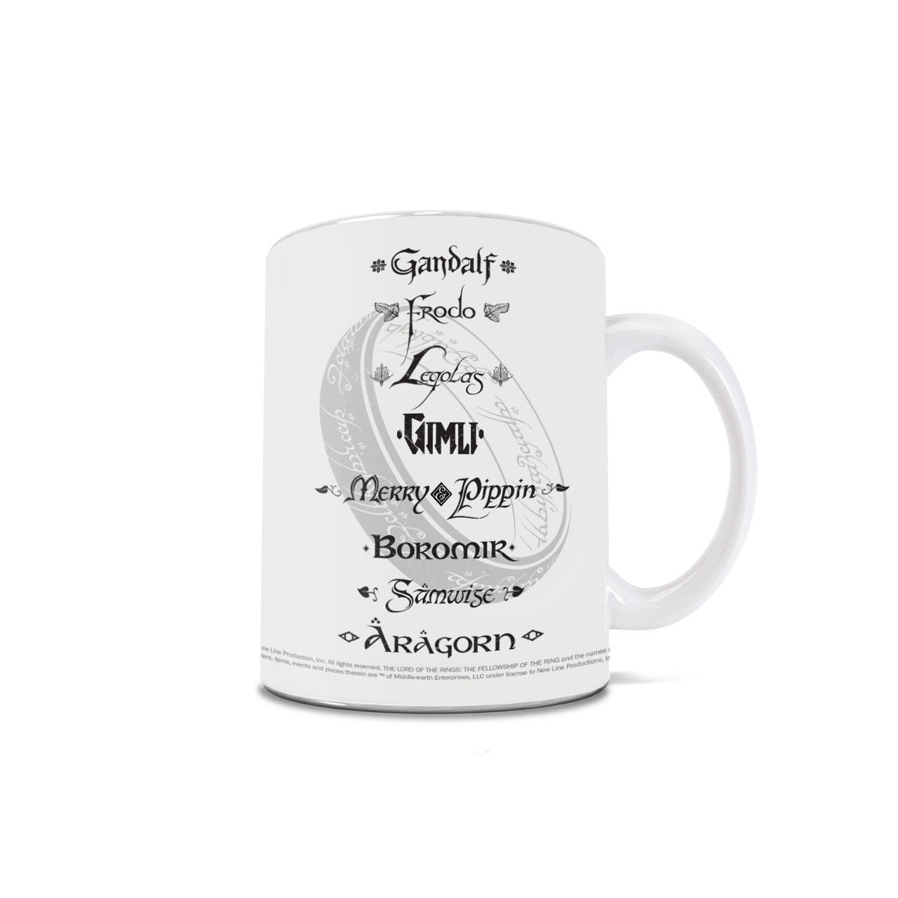 The Lord of the Rings: The Fellowship of the Ring 25th Anniversary (25 Years of Fellowship) 11 oz White Ceramic Mug WMUG1790