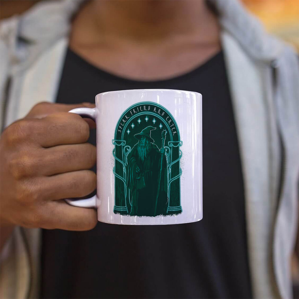 The Lord of the Rings (Speak Friend) 11 oz White Ceramic Mug WMUG1799
