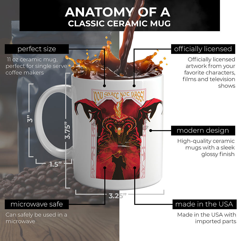 The Lord of the Rings (You Shall Not Pass) 11 oz White Ceramic Mug WMUG1800
