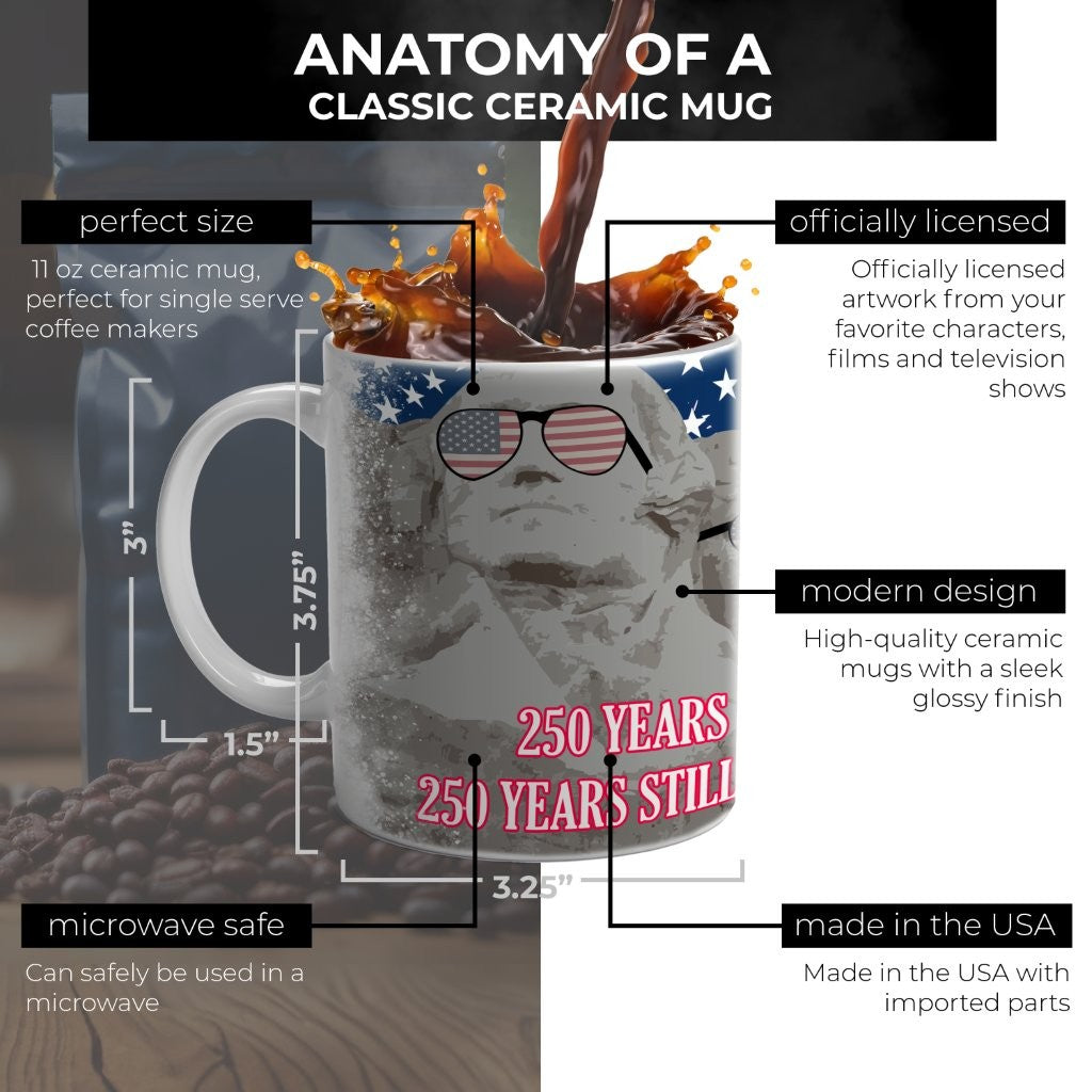 Trend Setters Original (Red White & Rushmore) 11 oz White Ceramic Mug WMUG1801