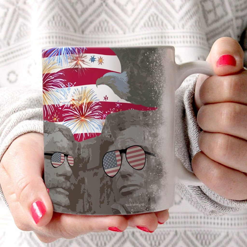 Trend Setters Original (Red White & Rushmore) 11 oz White Ceramic Mug WMUG1801