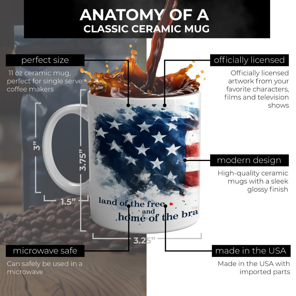 Trend Setters Original (Land of the Free) 11 oz White Ceramic Mug WMUG1802