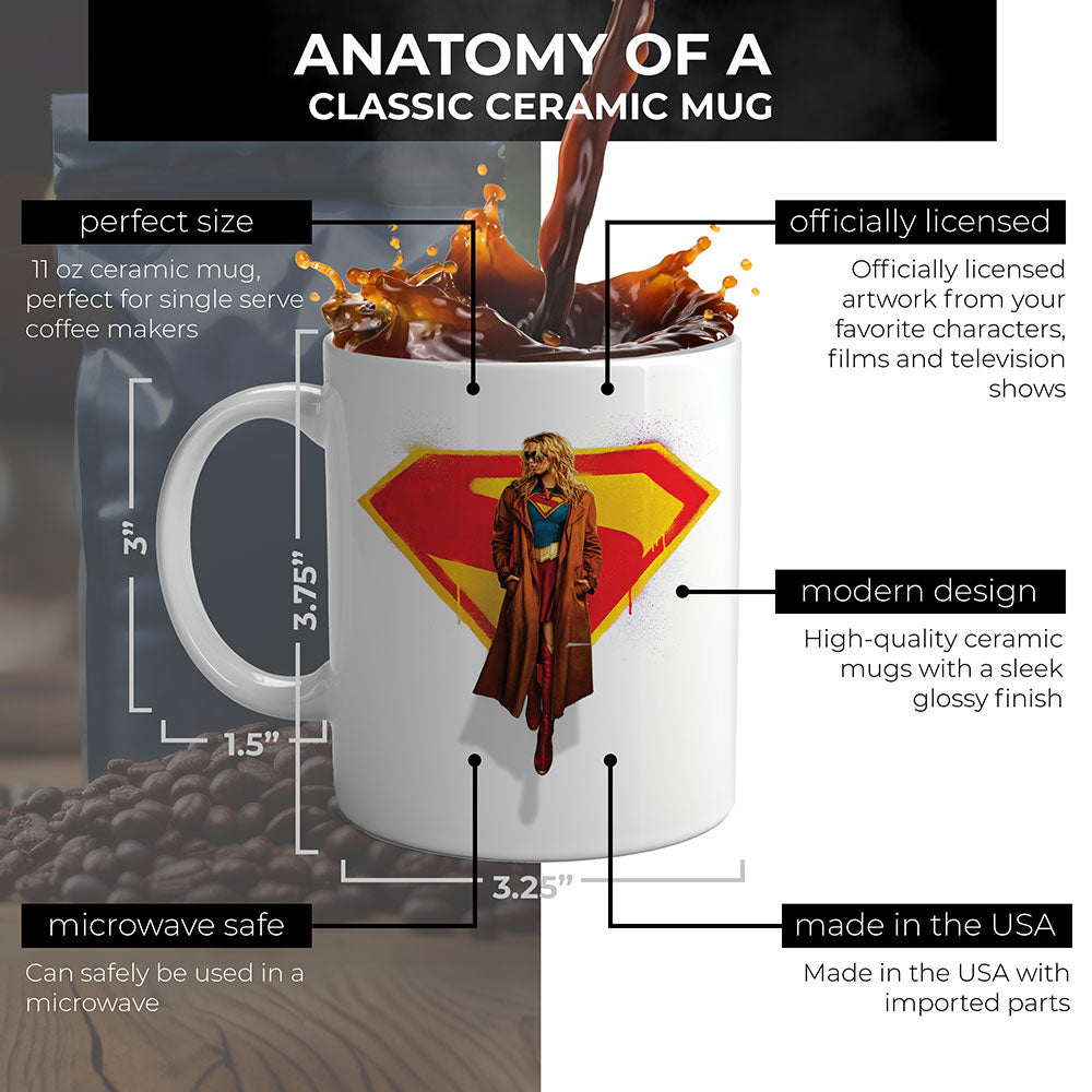 Supergirl (Truth. Justice. Whatever.) 11 oz White Ceramic Mug WMUG1808