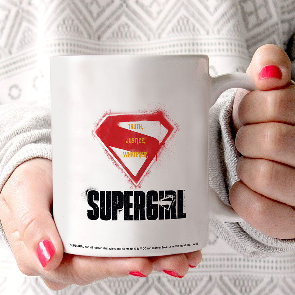 Supergirl (Truth. Justice. Whatever.) 11 oz White Ceramic Mug WMUG1808