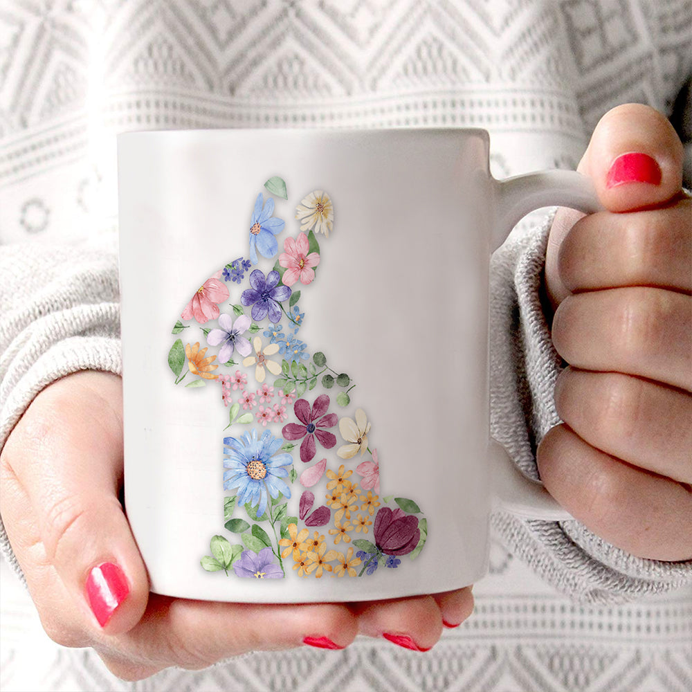 Trend Setters Original (Floral Bunny) 11 oz White Ceramic Mug WMUG1811