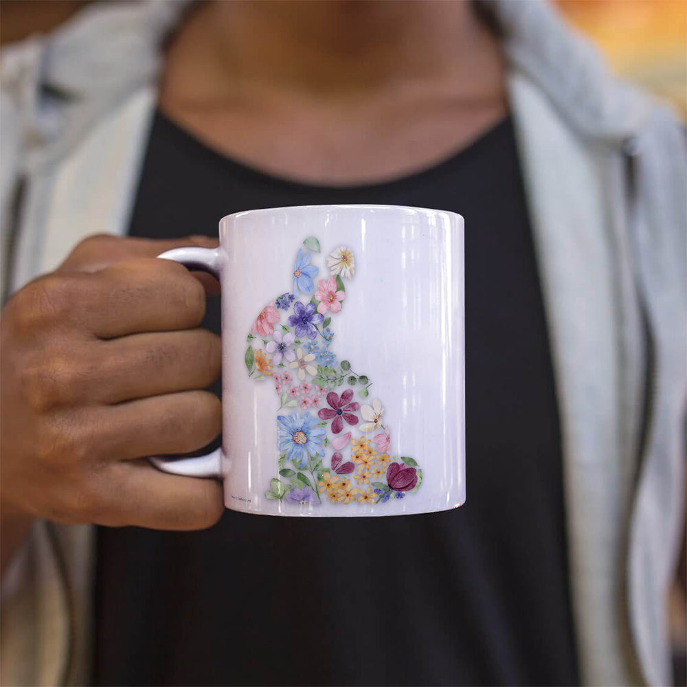 Trend Setters Original (Floral Bunny) 11 oz White Ceramic Mug WMUG1811