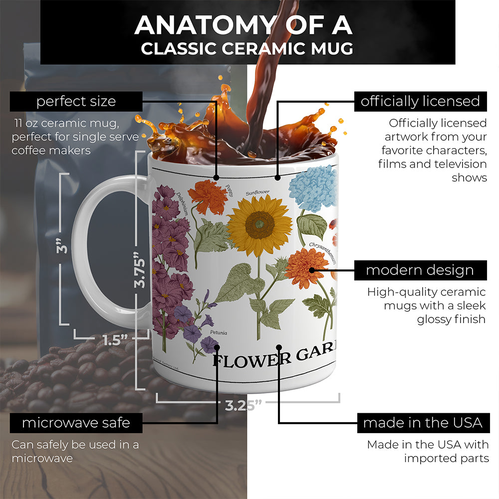 Trend Setters Original (Flower Garden) 11 oz White Ceramic Mug WMUG1815