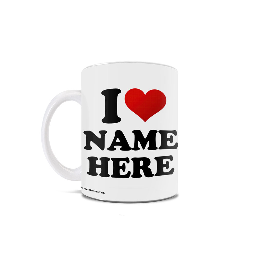 Trend Setters Original (I Heart Custom Name) Personalized 11 oz White Ceramic Mug WMUG1820