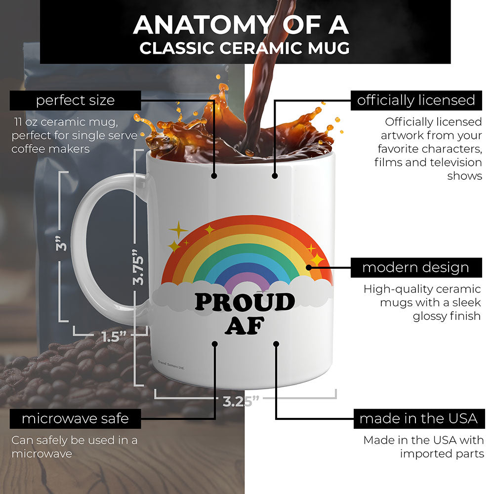 Trend Setters Original (Proud AF Rainbow Pride) 11 oz White Ceramic Mug WMUG1827