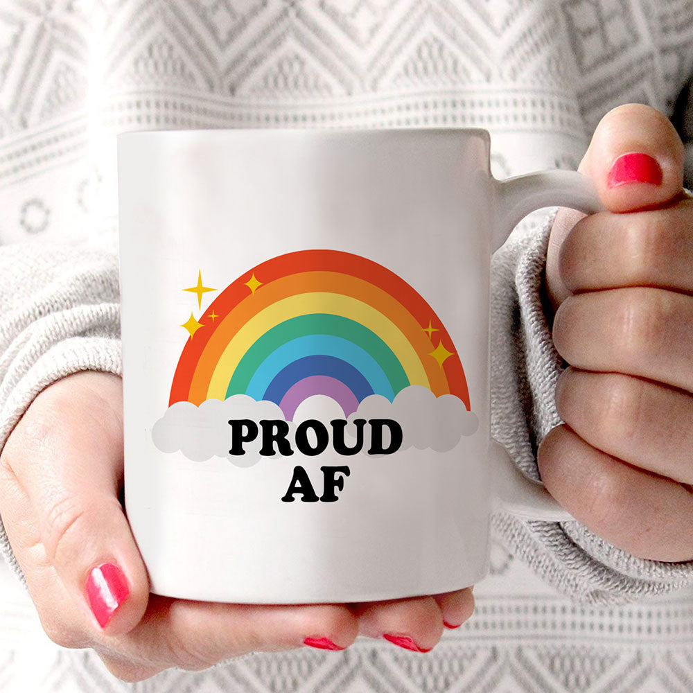 Trend Setters Original (Proud AF Rainbow Pride) 11 oz White Ceramic Mug WMUG1827