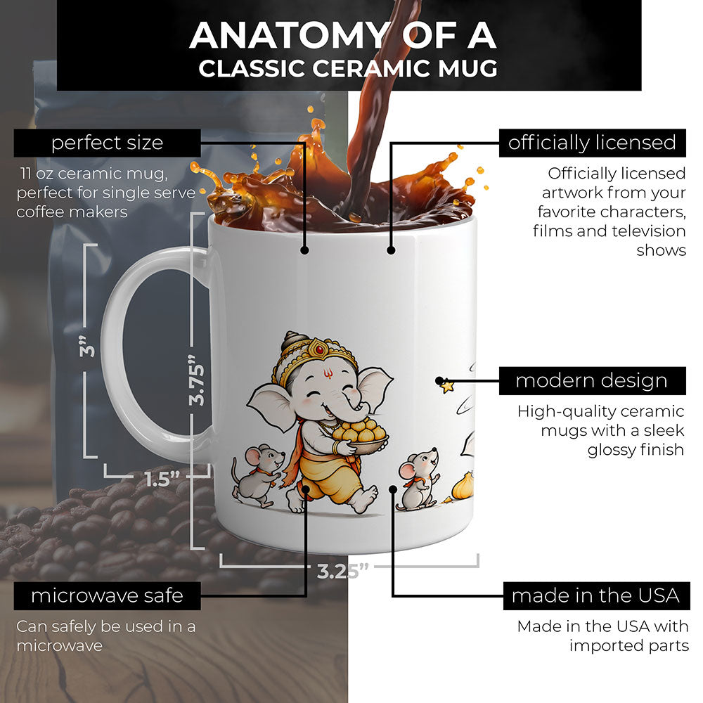 Trend Setters Original (Little Ganesha and the Moon) 11 oz White Ceramic Mug WMUG1859