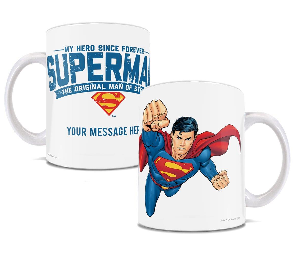 Father's Day Collection (Superman – First Hero - Personalized) 11 oz White Ceramic Mug