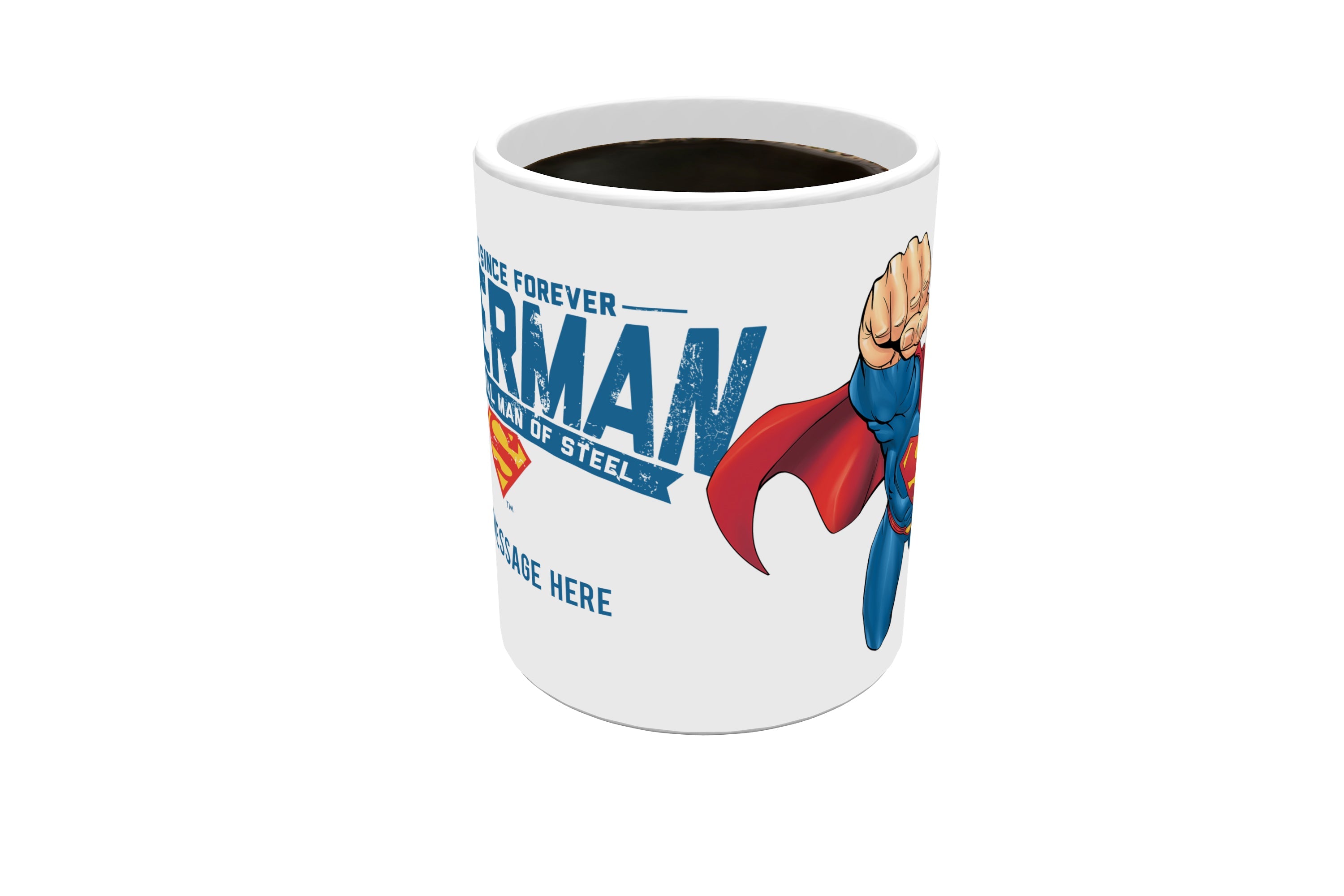 Father's Day Collection (Superman – First Hero - Personalized) 11 oz White Ceramic Mug
