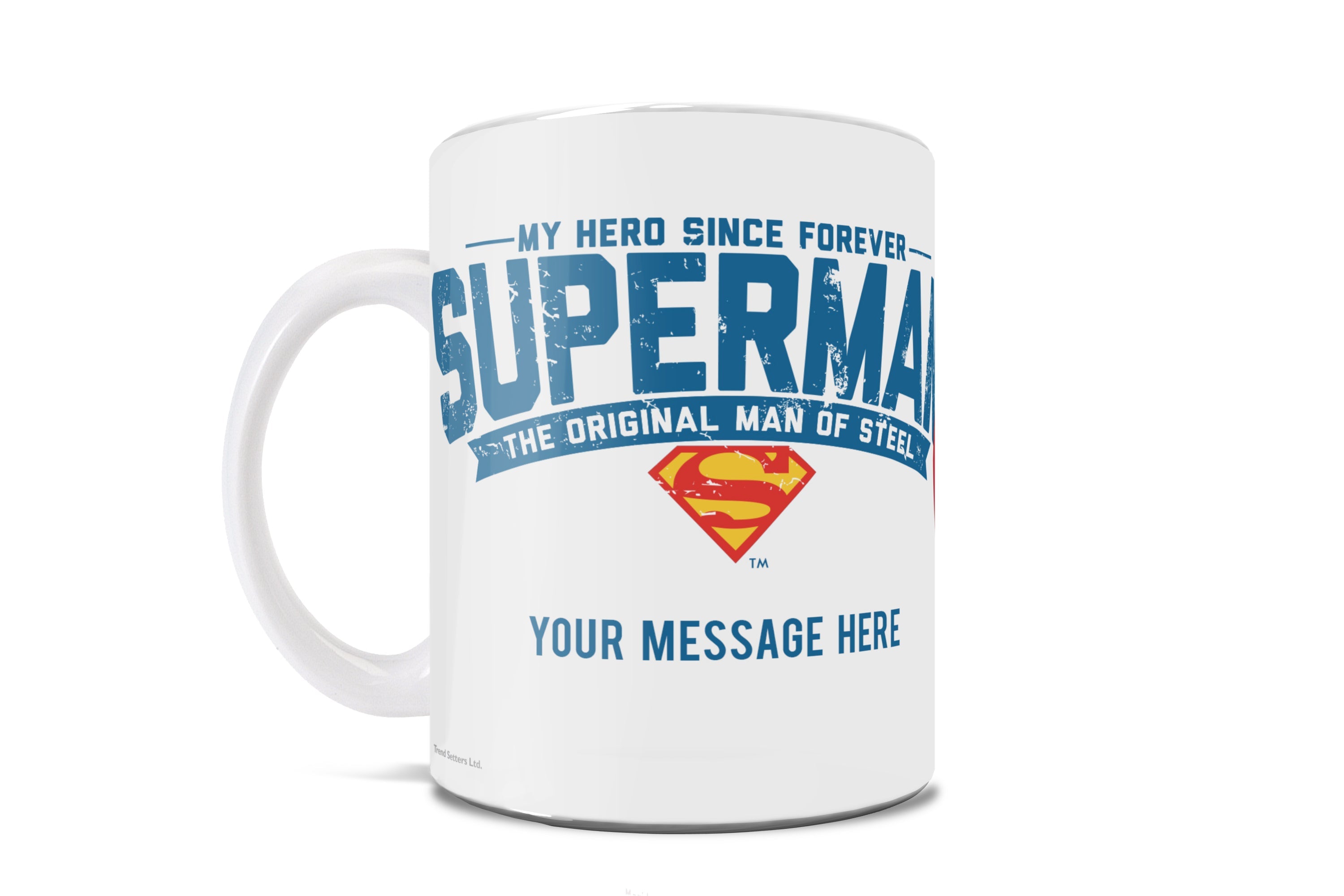 Father's Day Collection (Superman – First Hero - Personalized) 11 oz White Ceramic Mug