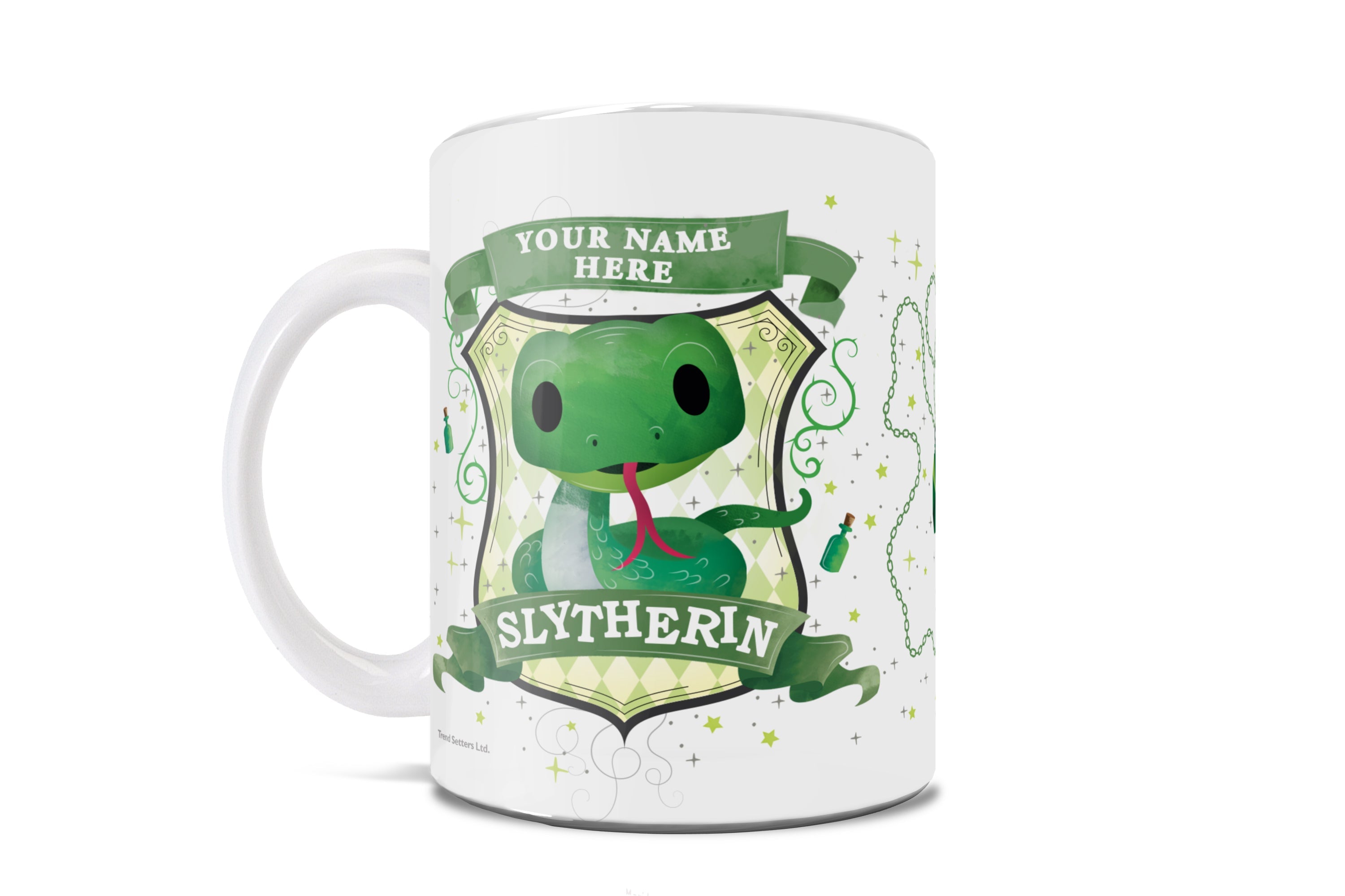 Harry Potter (Slytherin Chibi Watercolor - Personalized) White Ceramic Mug WMUG817