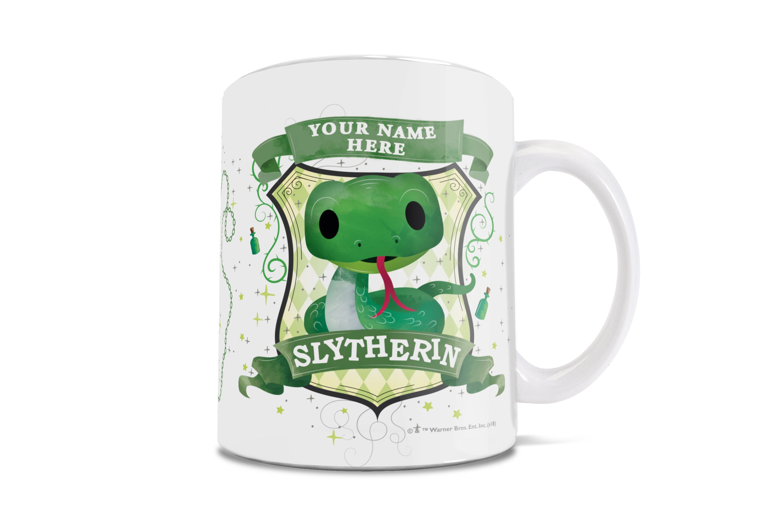 Harry Potter (Slytherin Chibi Watercolor - Personalized) White Ceramic Mug WMUG817
