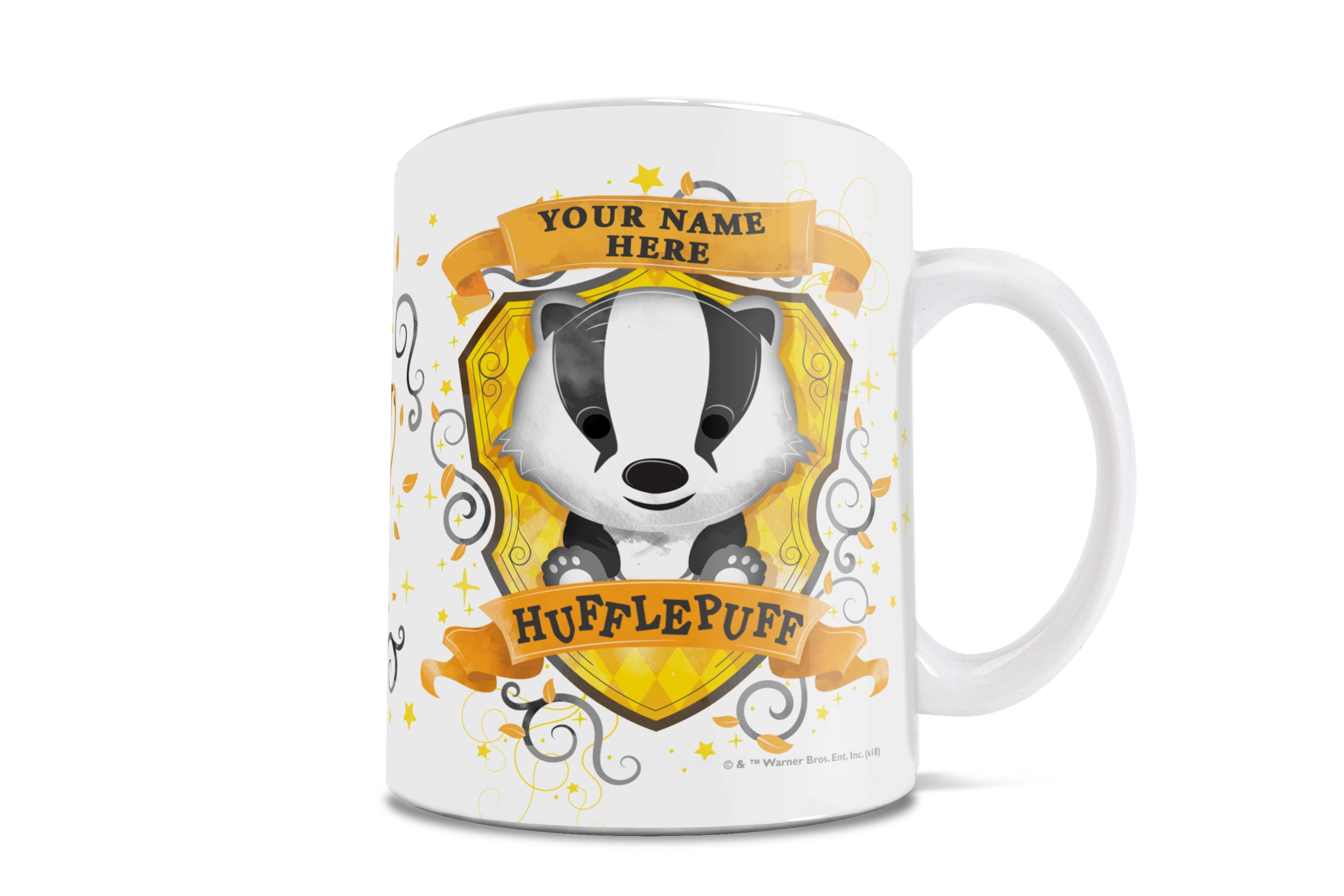 Harry Potter (Hufflepuff Chibi Watercolor - Personalized) White Ceramic Mug WMUG819