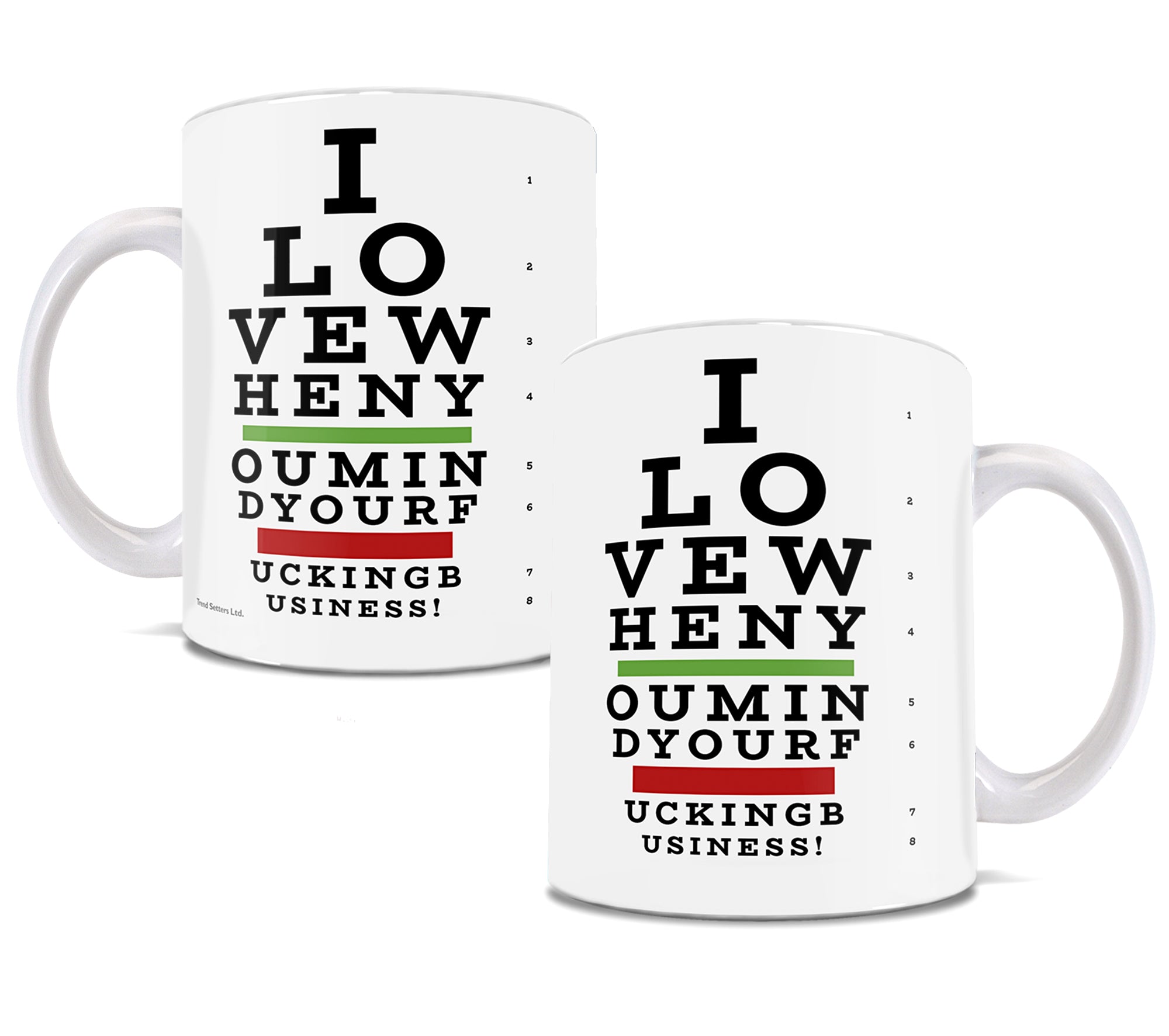 Effwords (Rude Eye Chart) Effwords 11 oz Ceramic Mug WMUG907