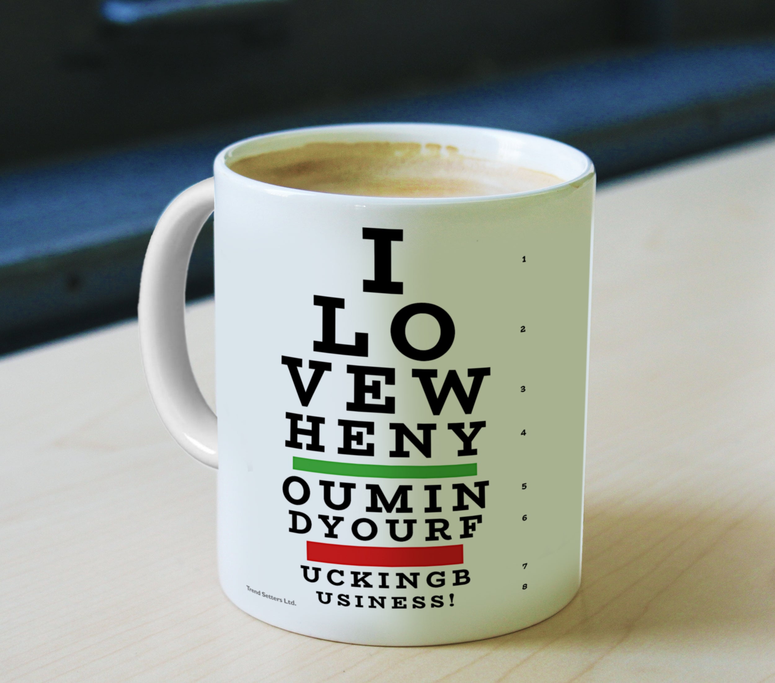 Effwords (Rude Eye Chart) Effwords 11 oz Ceramic Mug WMUG907
