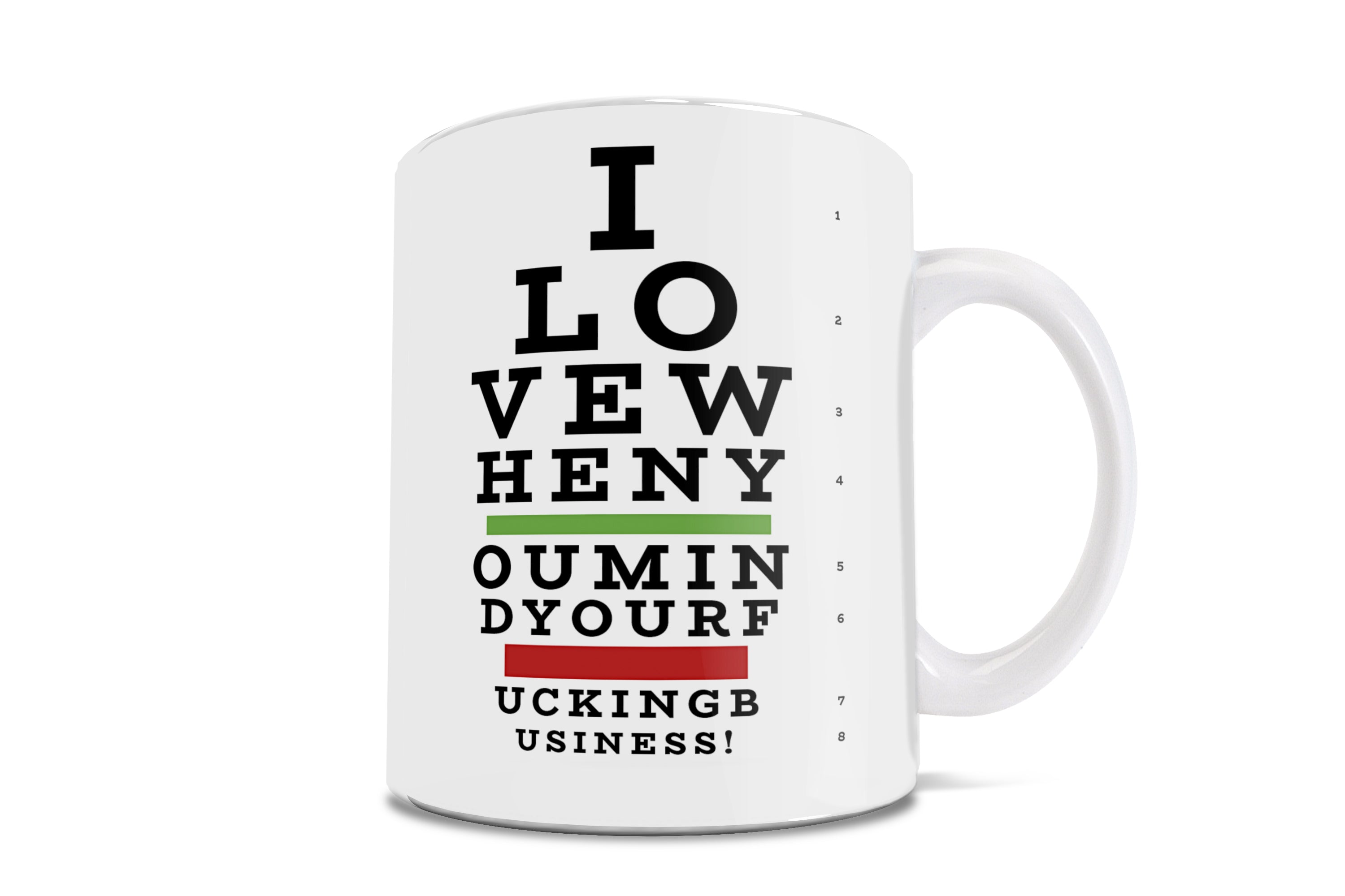 Effwords (Rude Eye Chart) Effwords 11 oz Ceramic Mug WMUG907