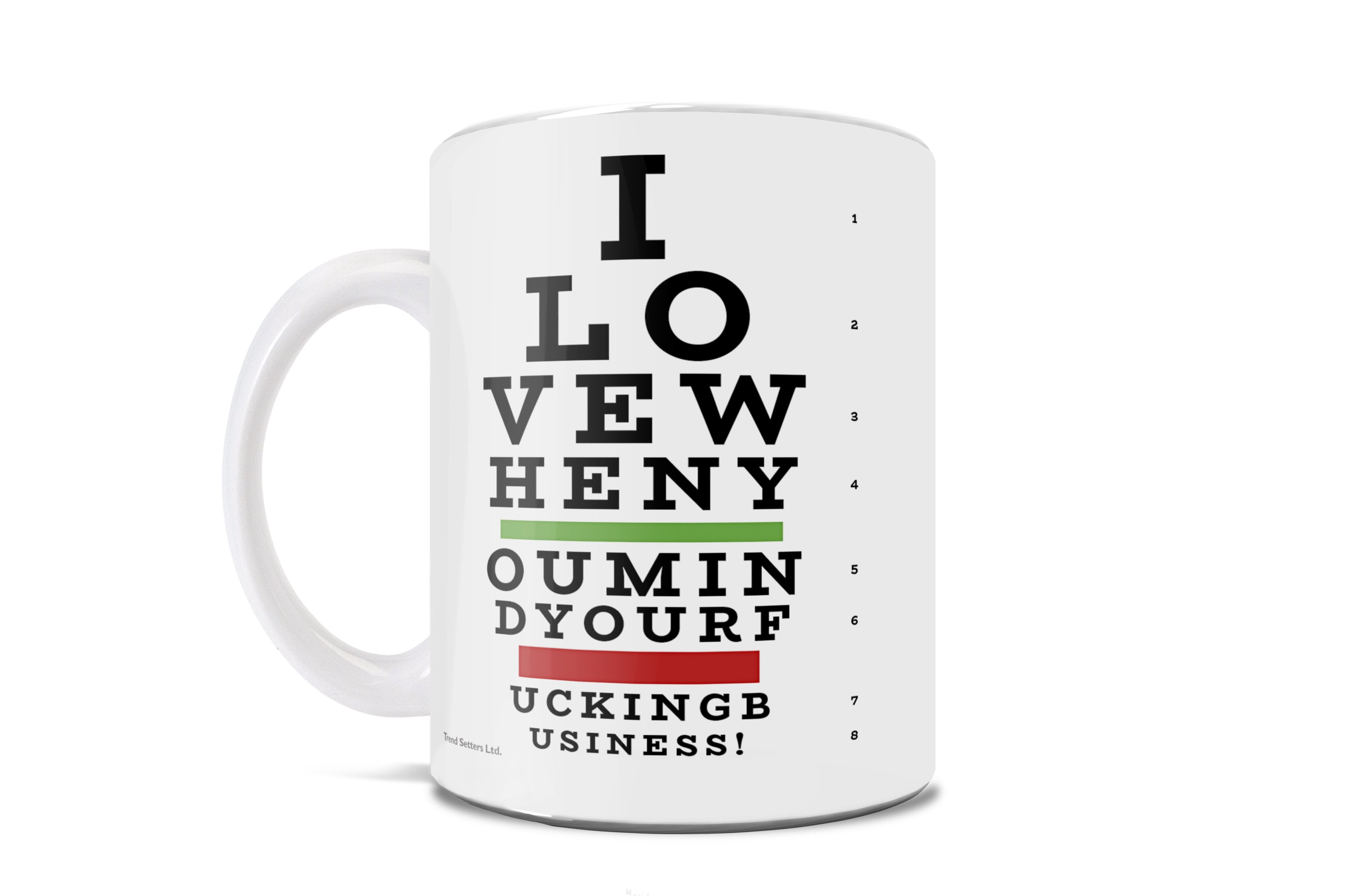 Effwords (Rude Eye Chart) Effwords 11 oz Ceramic Mug WMUG907